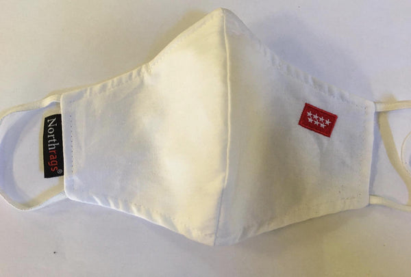 Mascarilla blanca bandera Comunidad de Madrid Lavable y Reutilizable 100% Algodón, Pack 5