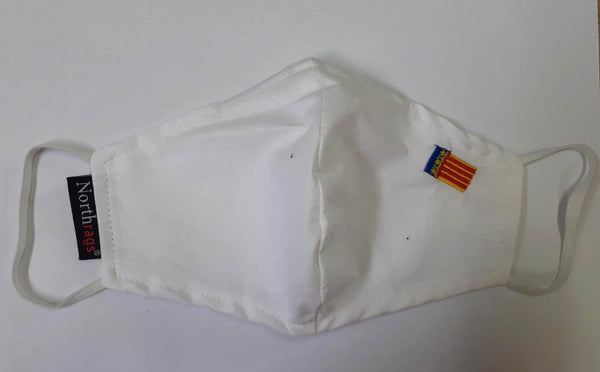 Mascarilla Blanca Bandera Comunidade Valenciana Lavable y Reutilizable 100% Algodón,Pack 5