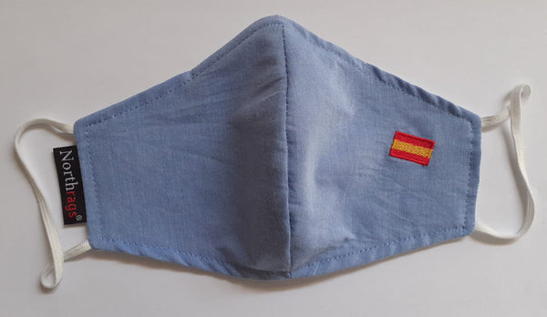 Mascarilla OES13 Bandera de España Lavable y Reutilizable 60%Algodón, 40% Polyester,Pack 5