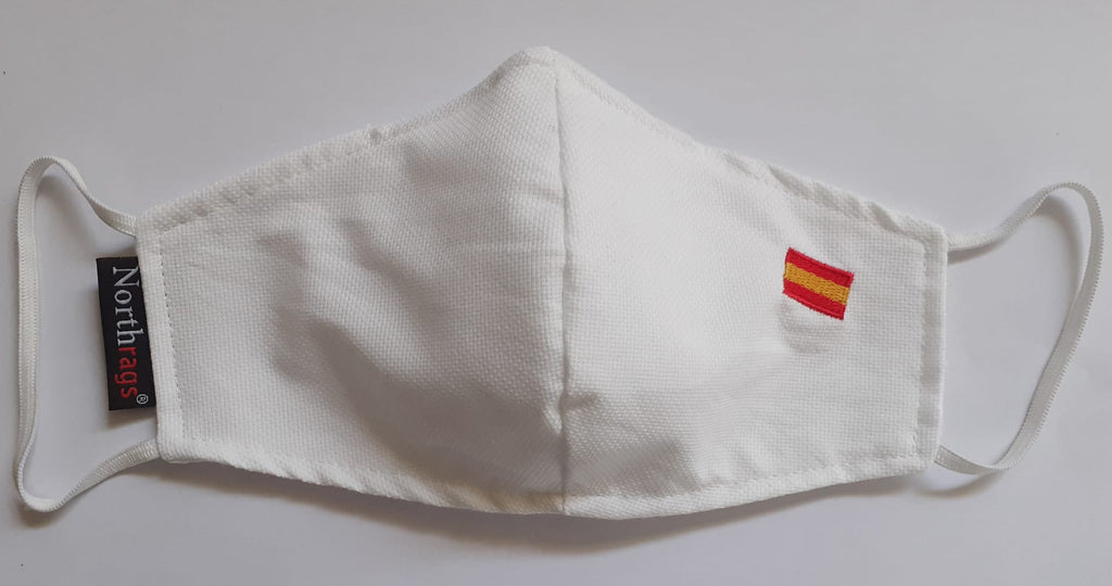 Mascarilla COES11 Bandera de España Lavable y Reutilizable 65%Algodón, 35% Polyester,Pack 5